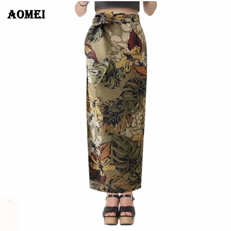 

Summer Skirt Printing Retro Hight Waist Belt for Women Bodycon Tight Sheath Office Ladies Elegant Jupes Female faldas Beach Wear