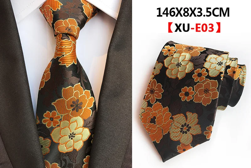 Мужской модный деловой классический цветок 8 см галстуки для мужчин жаккардовый Свадебный галстук галстуки Hombre Нежные мужские аксессуары - Цвет: XU-E03