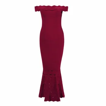 

Newest High Quality Bandage Dress 2017 Elegant Celebrity Evening Party Dress Sexy Off The Shoulder Bodycon Dress Midi Vestidos