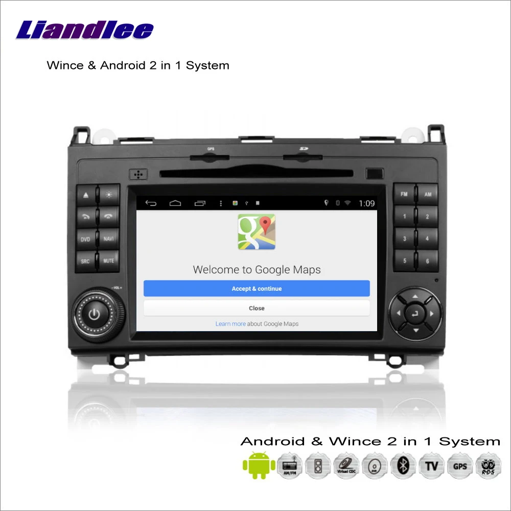 Best Liandlee For Mercedes Benz Viano 2008~2012 Car Radio BT CD DVD Player GPS Navigation Advanced Wince & Android 2 in 1 S160 System 2
