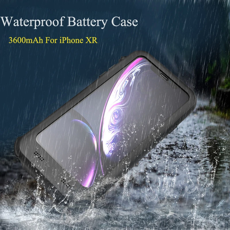 

2019 Waterproof High Quality For iPhone XR Full 3600mAh Power Pack Case Backup Battery Charge Case Cover for iPhoneXR 6.1inch