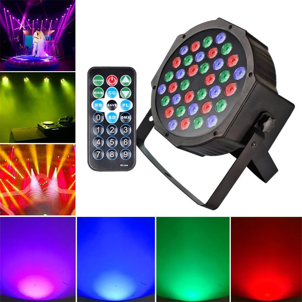 

36X1W LED RGB 7 Channel with Remote Led Stage Lighting Par Light for DJ KTV Disco Party Bar Birthday
