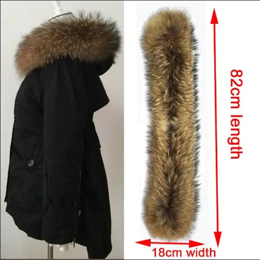 Высокое качество, большой натуральный мех, новинка, модная зимняя куртка, пальто для женщин, толстый пуховик, парка, армейский зеленый цвет, Женская куртка - Цвет: black zipper fur 18