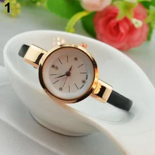 Hot Sales hot Women Ladies Candy Color Fashion Thin Leather Strap Quartz Bracelet Wrist Watch 2K8F 6T3J
