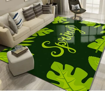 

Ins Nordic style carpets for living room Small fresh Leaf 3D printed rugs and carpets for home decor Floor Mat tapete para sala