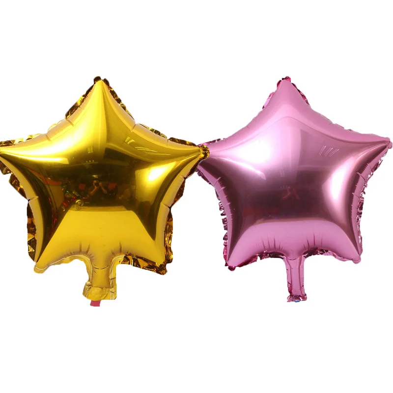 10 шт./партия, 10 дюймов, пятиконечная звезда, фольга, воздушный шар для Бэйби Шауэр, свадебные детские украшения на день рождения, Детские воздушные шары, globos - Цвет: 5p gold 5p pink