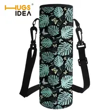 HUGSIDEA неопрена Monstera оболочка для бутылки мешок изоляции бутылки для напитков сумка для переноски плеча Спортивная бутылка для воды рукав
