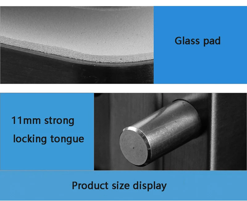 Европейский стиль, защитное стекло из нержавеющей стали, дверной замок, однодверный, односторонняя, открытая ручка дверной замок, без ключа для дома