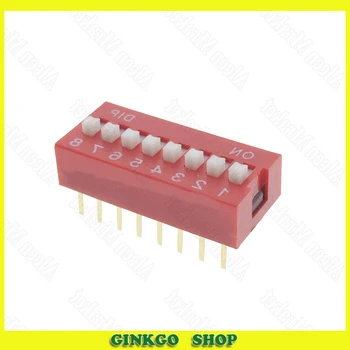 

200pcs/lot DIP Switch 8 Position Straight Pin DS Slide Type 1/2/3/4/5/6/7/8/-10 2.54mm