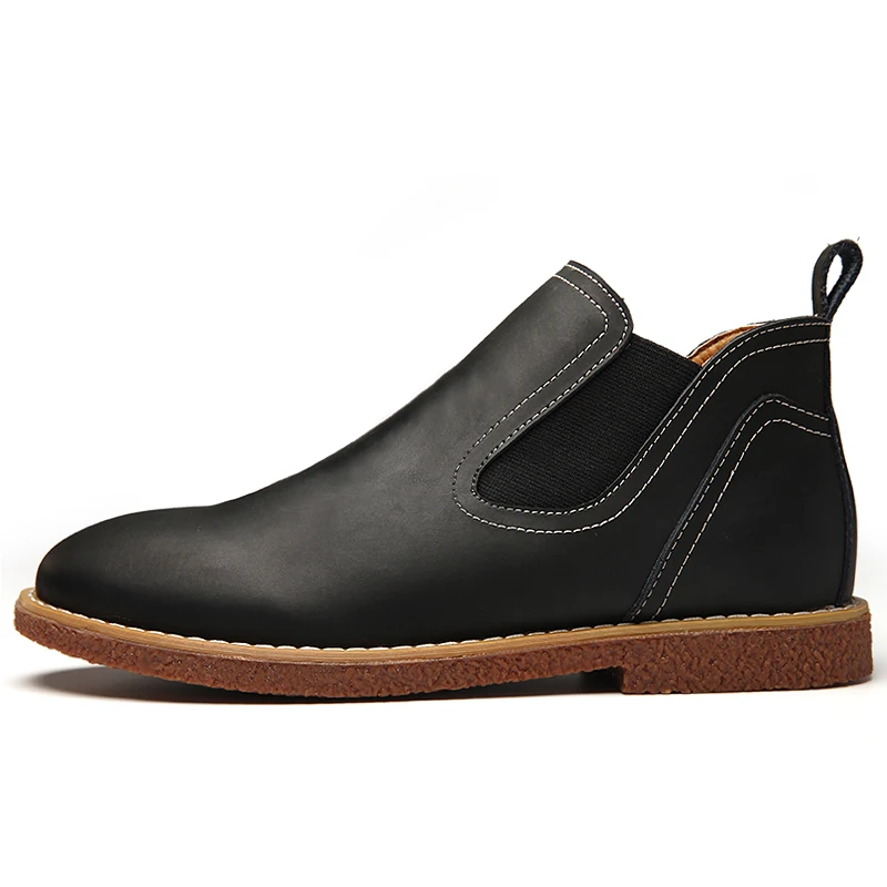 black Hommes Chaussures Masculina Vintage En Bottes Style Top dark Marque Brown Chelsea Nouveau Cuir Green Pour Qualité 2018 Bota trdxoCshQB