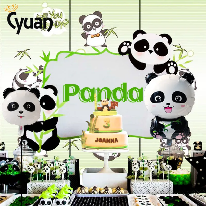 

Cyuan Panda Happy Birthday Kids Helium Foil Balloon Baby Shower Kids Children Birthday Party Wedding Decoration Supplies