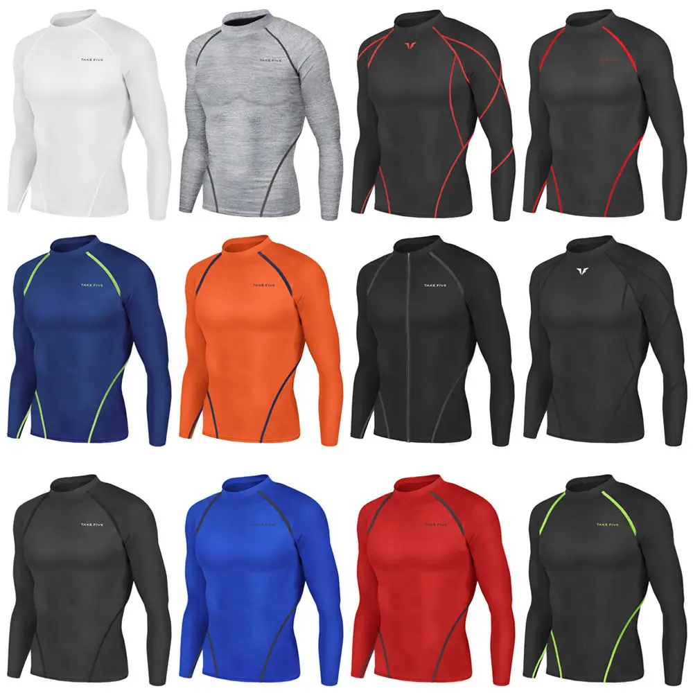 

Newest Premium Take Five Men's Compression Under Base Layer Top Tight Long Sleeve Shirts