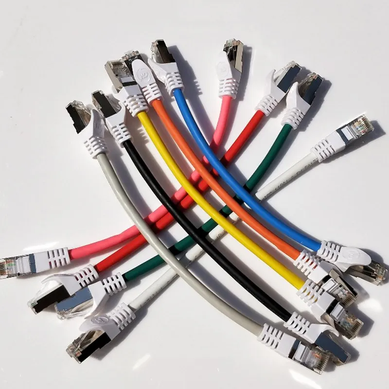

Super six oxygen-free copper double shield CAT6A Gigabit cable 0.2-0.3-1-2-30 m mechanism jumper n46