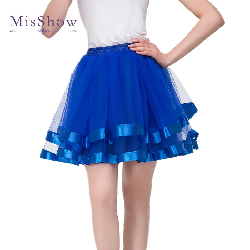 Misshow Summer New Arrival Cheap Royal Blue Tulle Skirts Womens Sexy A 