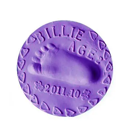 Сувениры с отпечатками пальцев, уход за ребенком, сушка на воздухе, мягкая глина, для малышей, для рук и ног, набор для нанесения отпечатка, для родителей и детей - Цвет: Purple