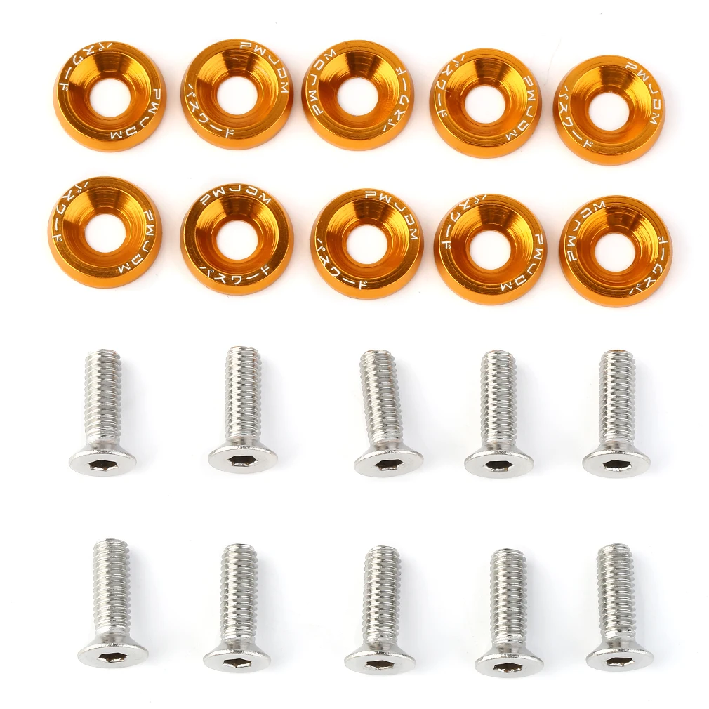 

10pcs M6X20 Car Universal Modification Engine Screw Plate Bolts Accessories Easy to Install Protective Gear 8 Colors