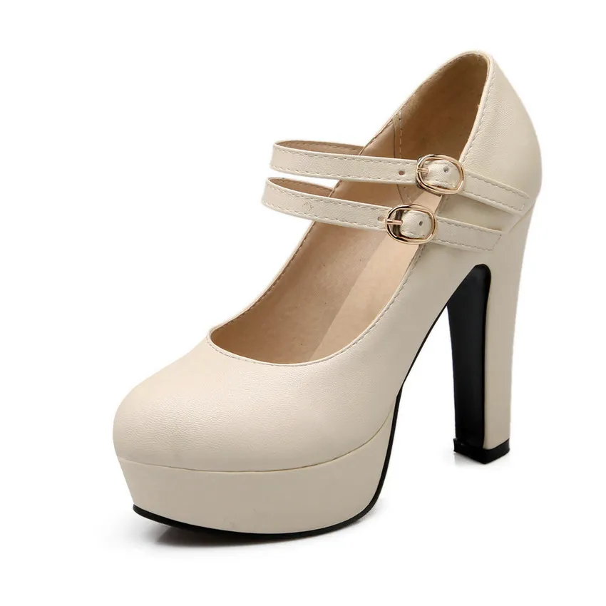 QUTAA/ г. Женские туфли-лодочки модная женская обувь универсальные свадебные туфли-лодочки из искусственной кожи на платформе и высоком квадратном каблуке с острым носком размеры 34-43