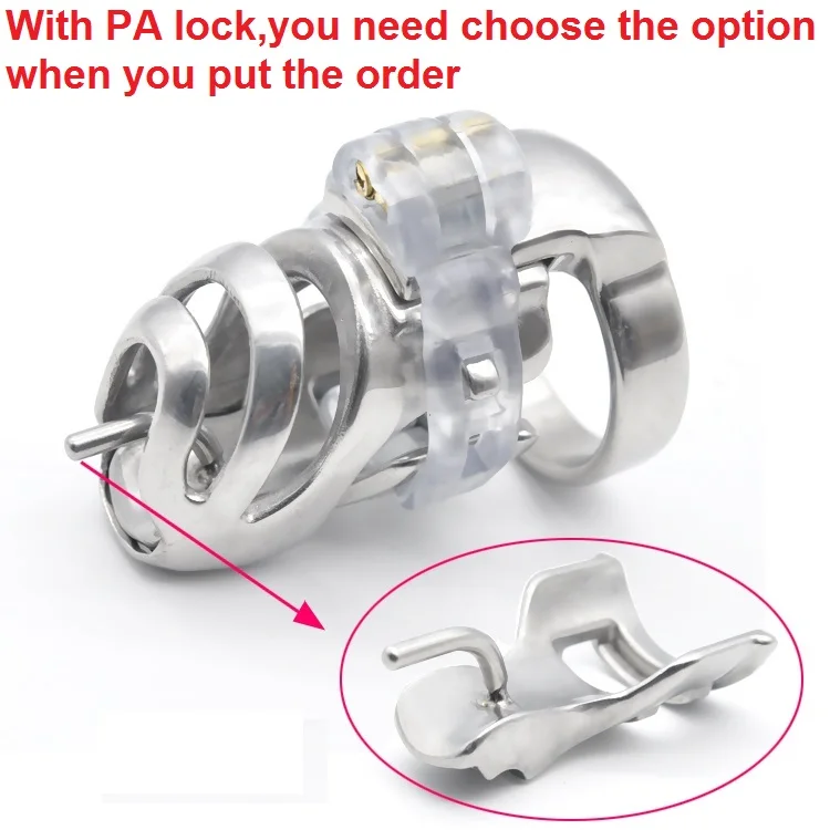 

2018 Stainless Steel 3D Male Short Cock Cage Detachable PA Lock Substitutable Nail Penis Ring Chastity Device BDSM Sex Toy A359