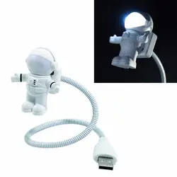 Мини USB Tube белый гибкие Spaceman космонавт светодио дный ночь свет лампы для компьютера портативных ПК Тетрадь чтения Портативный DC 5 В