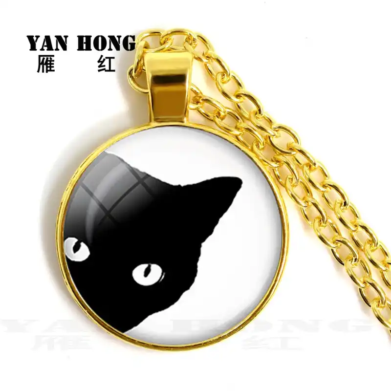 Keep calm, love cat 25 мм ожерелье со стеклянными кристаллами подарок кота, ручная работа-подарок на день рождения друга