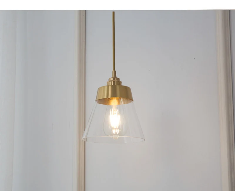 Glass Pendant Light Nordic Pendant Lamp Edison Pendant Light Brass Creative Minimalist E27 Lighting Lampshade For Restaurant