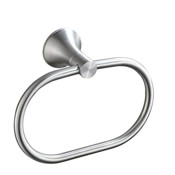 

SUS 304 Stainless Steel Silver Brushed Towel Ring Towel Rack Morden Oval Towel Rack for Bathroom Hardware Set Towel Holder
