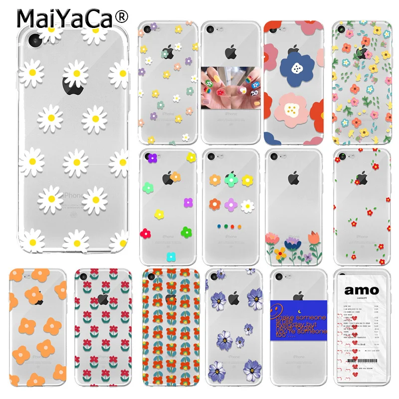 MaiYaCa/летний маленький чехол для телефона с ромашками iPhone X XR XS Max 7 8 6 6s Plus 5 5s SE