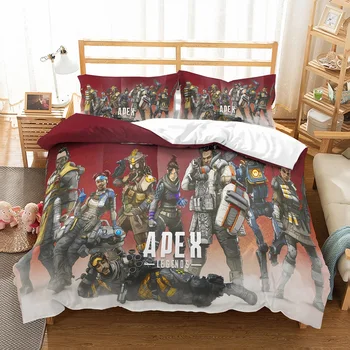 

3D Print APEX Character Boy Bedding Set 3PCS AU/EU/US Size Duvet Cover Set with 2 Pillowcase Microfiber Bed linen Set Bedclothes