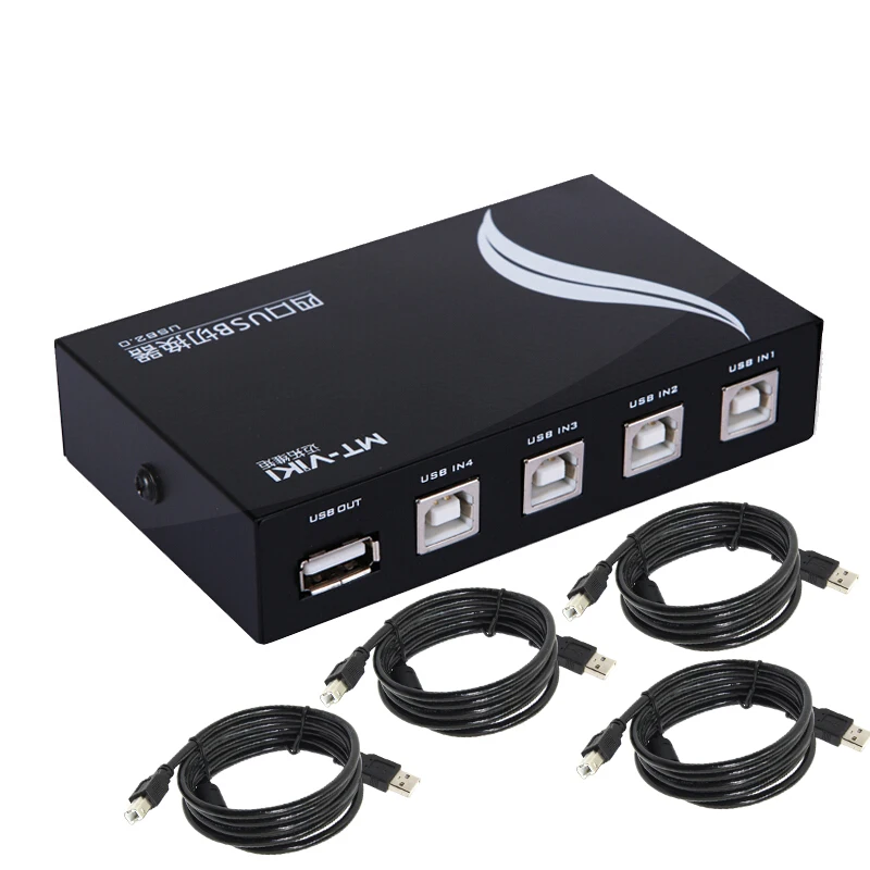 

MT-VIKI 4-port USB printer sharer switch manually switches the USB keyboard and mouse of the shared printer to plug and play