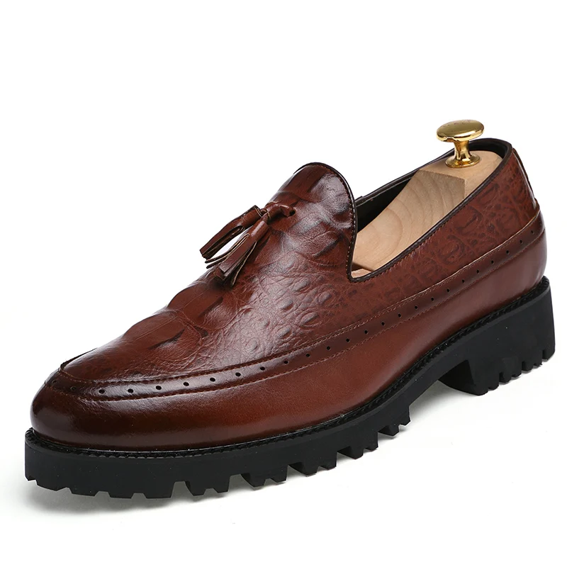 men fashion shoes leather luxury brand italian formal tassel dress footwear designer snake skin platform oxford shoes for men (12)
