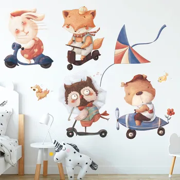 

Cartoon Wall Sticker Kids Room Decoration Animal Car Home Decor Nordic Style Removable Wall Stickers for Baby Room Diy Art