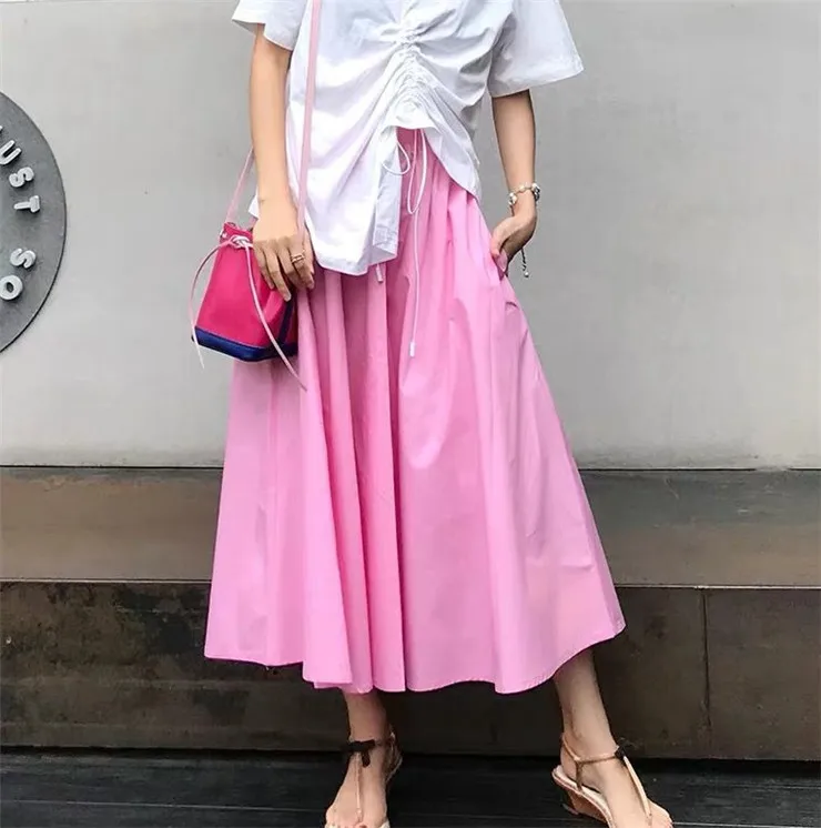 

11 colors Fashion Women Maxi Skirts 2019 Summer Casual High Waist cotton Linen Skirt Plus Size sweet long Skirt 5xl 6xl 7xl