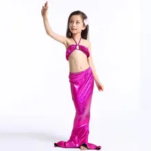 Модные детские купальники для девочек, 3 шт./компл., бикини в форме хвоста русалки, костюм, летний купальник