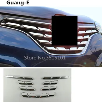 

car body styling cover protect detector ABS chrome trim Front up Grid Grill Grille racing 7pcs For Renault Kadjar 2016 2017 2018