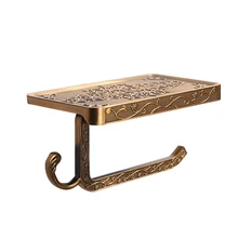 Винтажный Декор стиль держатель туалетной бумаги с Телефон Полка прочный практичное настенное крепление держатель туалетной бумаги для ванной комнаты