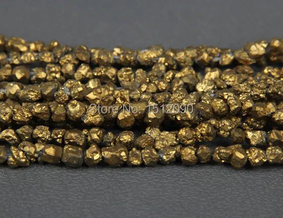 5-8 мм золото Титан Кварц просверленные чипы бусины, необработанные кристаллы необработанный кварц щебень свободные бусины ювелирные изделия из самородков поставки