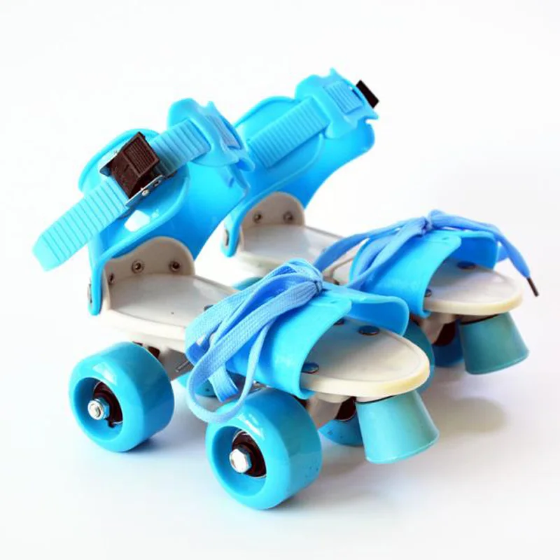 Новые детские две линии роликовые коньки двухрядные 4 колеса катания обувь регулируемый размер раздвижные Инлайн ролики для слалома Подарки для ребенка