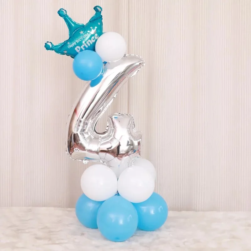 32 дюйма Корона Numeber Алюминий Фольга шар для детского День рождения Baby Shower Anniversaire Украшенные воздушные шары - Цвет: 4