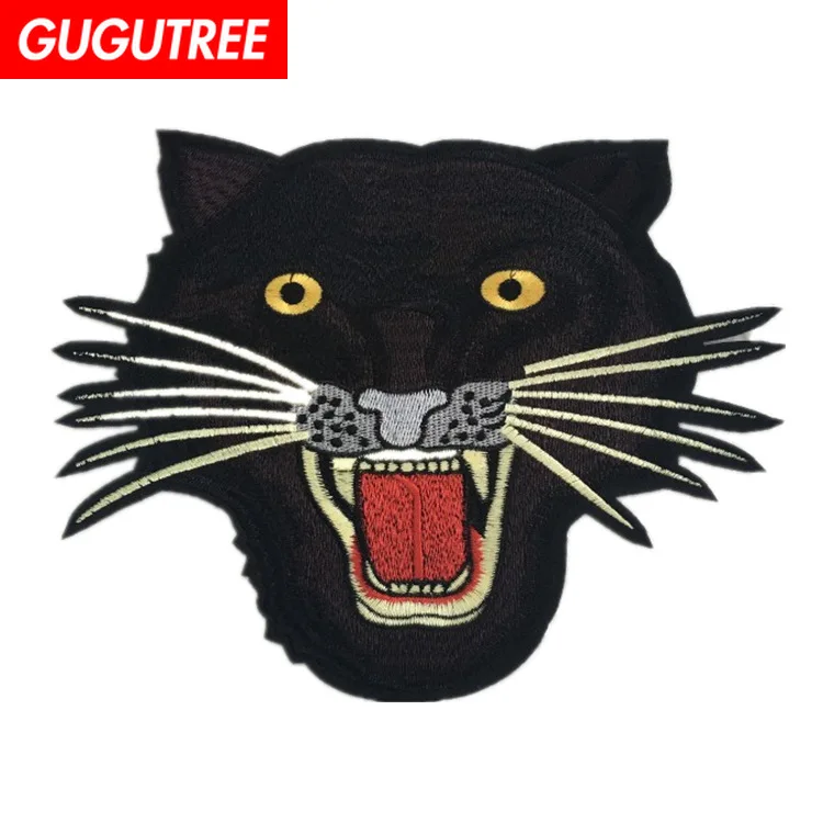 

GUGUTREE embroidery big leopard tiger patches cartoon animal patches badges applique patches for clothing LS-91