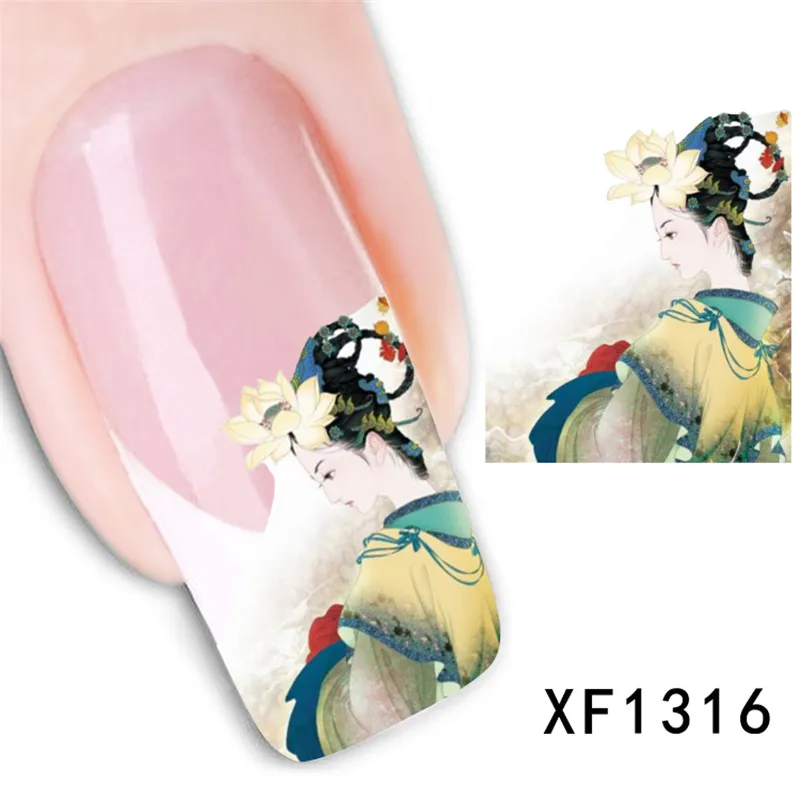 

XF nail stickers nail art stickers watermark sticker brush flower nail stickers XF1316