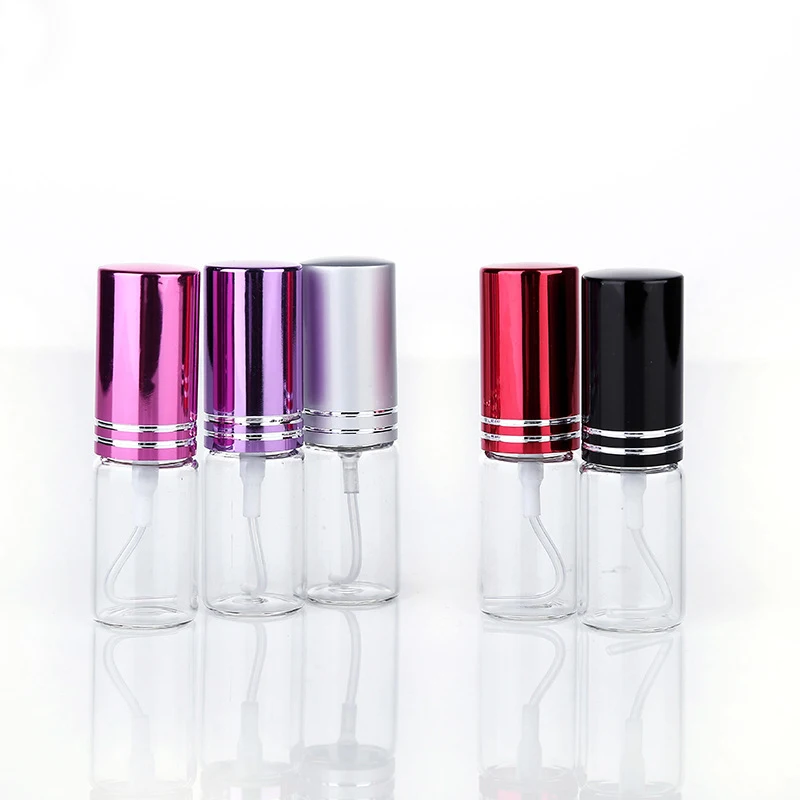 

5ml Refilable Mini Perfume Pocket Glass Bottles Transparent Glass Essential Oil Perfume Bottle 10 Color For Choice