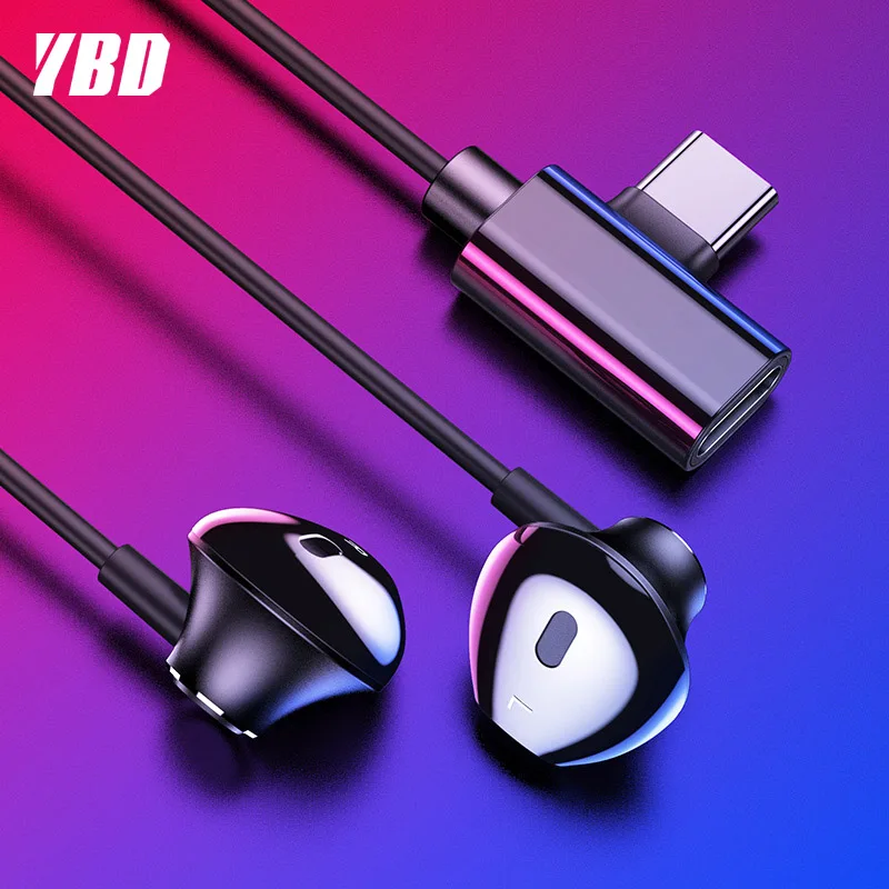 YBD USB Type C наушники для Xiaomi Redmi note 7 pro Huawei p20 p30 стерео звук Проводная гарнитура
