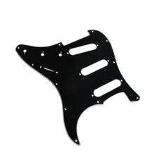 3ply eléctrica Guitarras pickguard Scratch Plate para Strat Fender Stratocaster negro