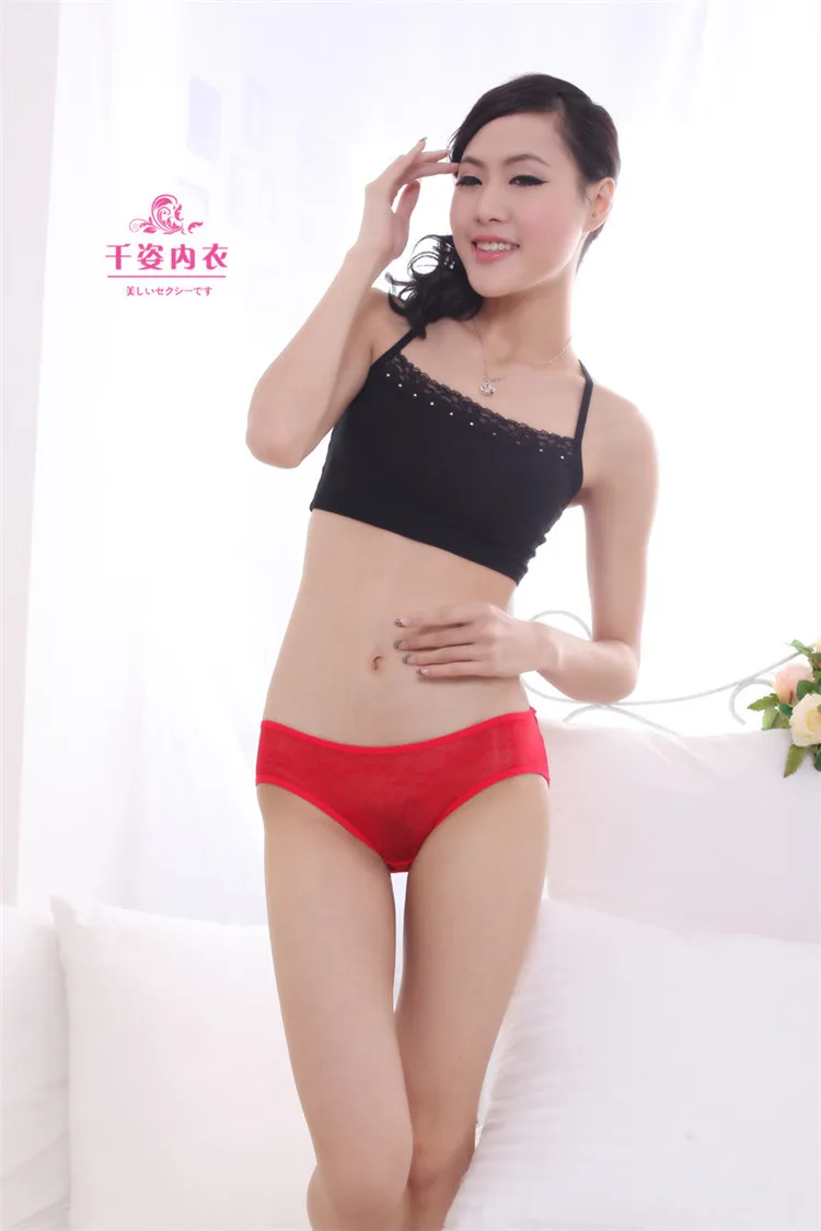 1pcs Free Shipping Women's briefs low-waist sexy red young girls