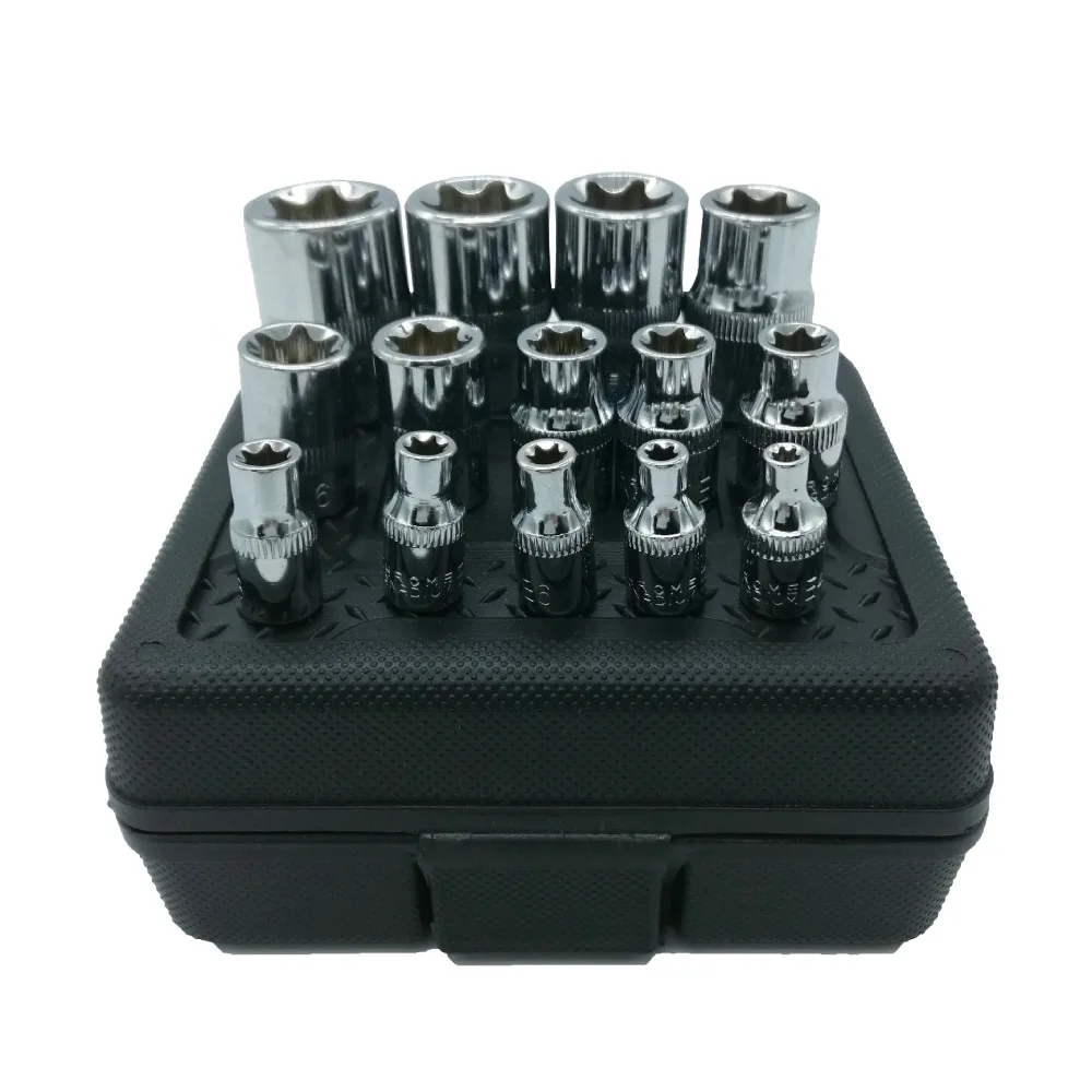 Pçs e set e Torx Conjunto de Soquete Conjunto de Ferramentas de Mão Milda Novo 14 Estrela Feminina Bit 1 e 2 3 e 8 1 e 4 Unidade E4 e24 Reparação Ferramenta Alta Quanlity
