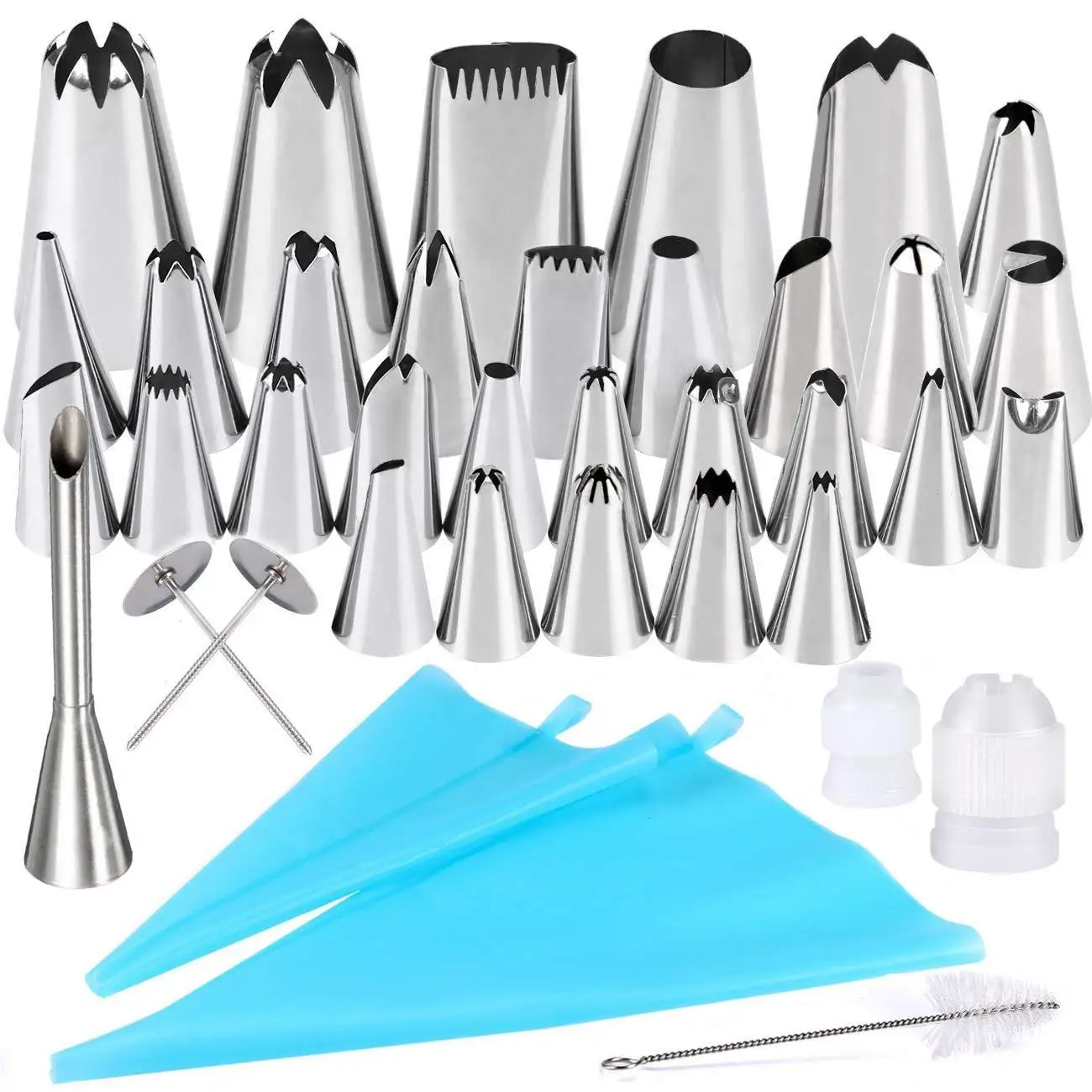 

39 PCS/Set Silicone Pastry Bag Nozzles Tips DIY Icing Piping Cream Reusable Pastry Bags+Nozzle Set Cake Decorating Tools