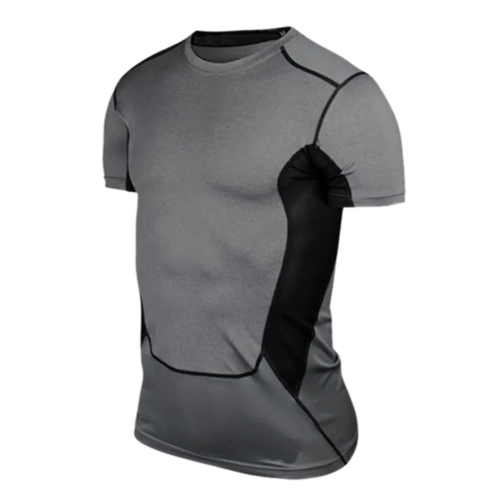 Мужская баскетбольная плотная спортивная одежда с коротким рукавом Джерси материал PRO дышащая быстросохнущая Базовая компрессионная рубашка 8