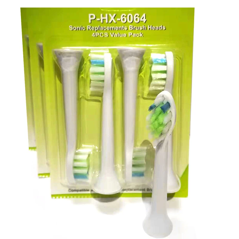 4 шт./лот HX-6064 насадки для электрической зубной щетки совместимые насадки для Philips Sonic сменные головки P-HX-6064