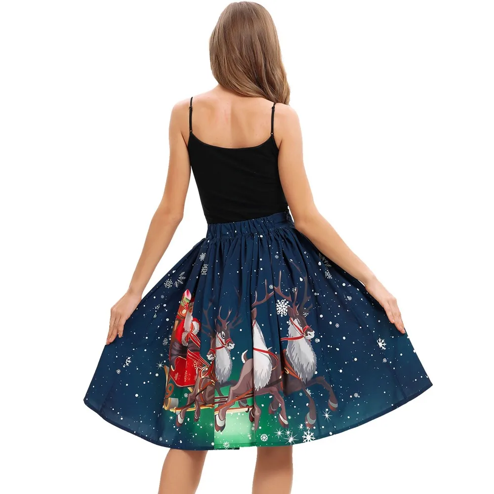 JAYCOSIN S/M/L/XL, Женская юбка, повседневная, Рождественская, с завышенной талией, бальное платье для косплея, Империя, синяя, модная юбка z1102