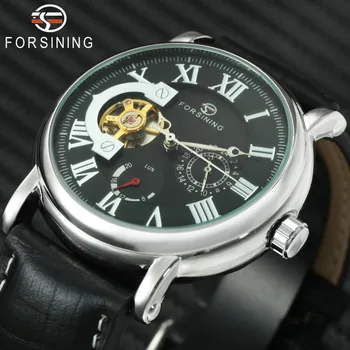 

FORSINING Men Wrist Watches for Men Roman Numerals Dial Working Sub-dials Leather Watch Band Auto Mechanical Watch Reloj Hombre